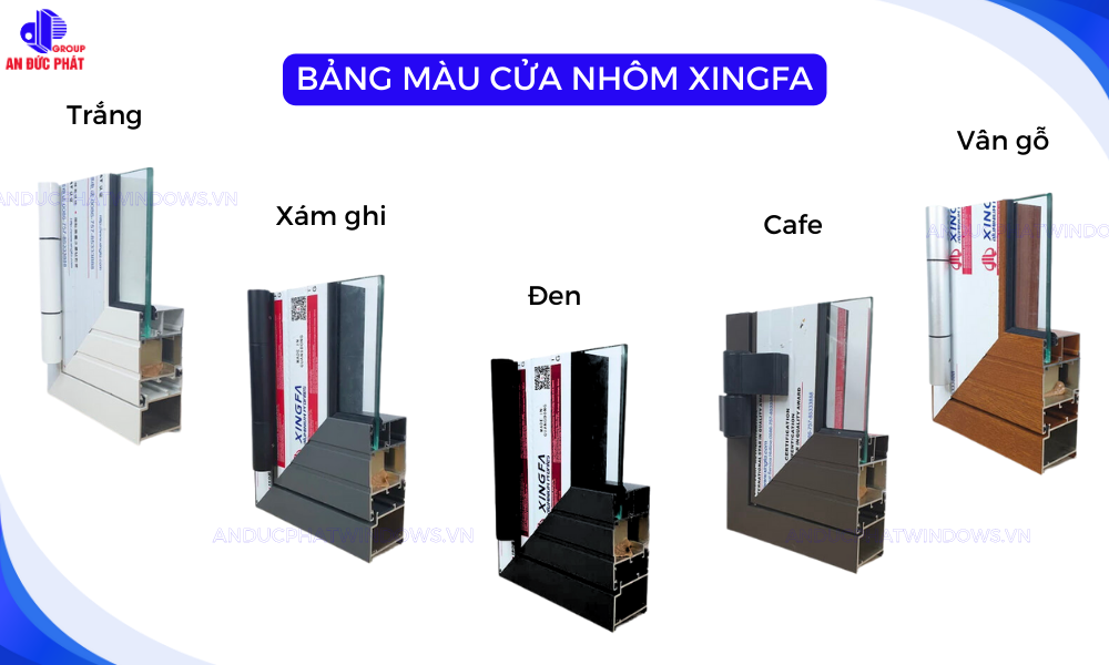 Bảng màu cửa nhôm Xingfa
