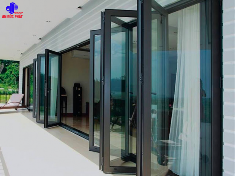 Cửa lùa xếp trượt cánh lẻ – Loại 5-5 cánh - An Đức Phát Windows