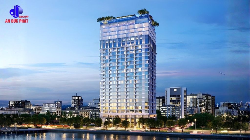 Công trình tháp Ven Sông được sử dụng hệ mặt dựng nhôm kính Unitized